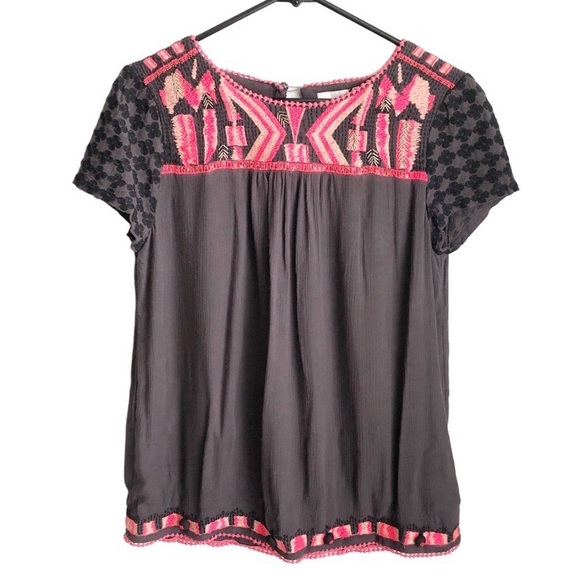Anthropologie Tops - ANTHROPOLOGIE HD in Paris embroidered beaded bohemian top 6